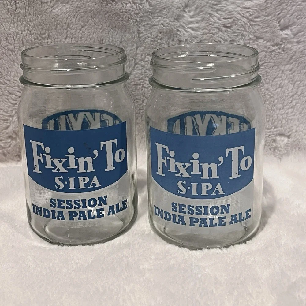 Jekyll Island Brewing Company Mason Jar Pint Beer Glass Alpharetta Georgia SET 2